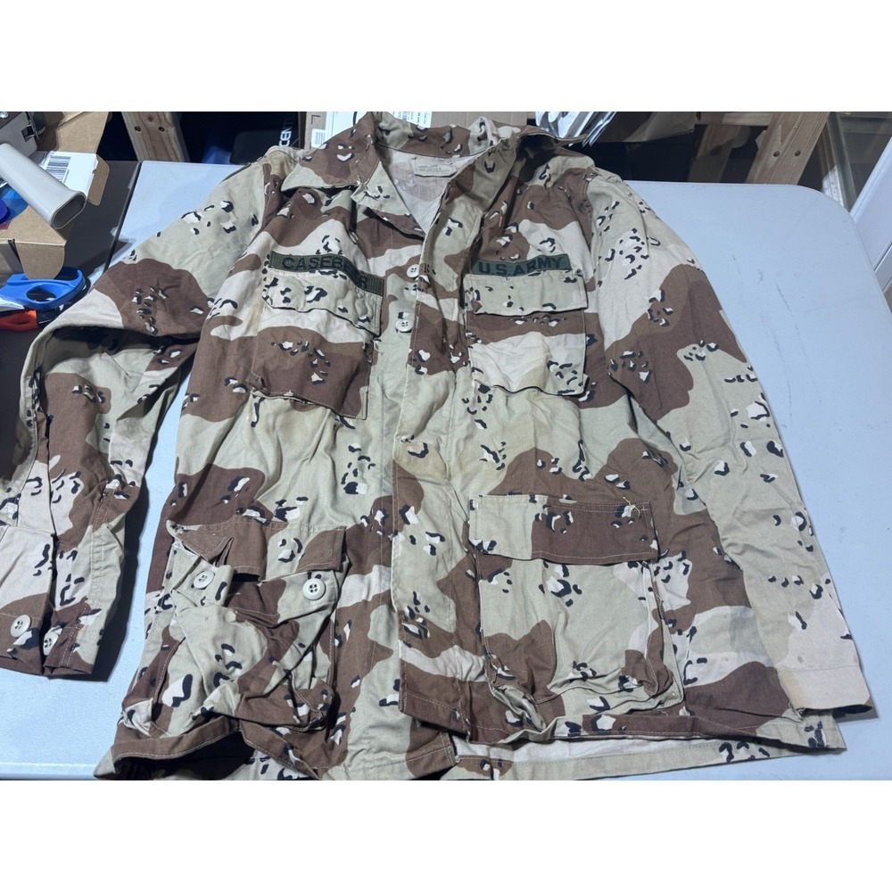 Military Desert Camouflage Combat Shirt Jacket Adult Large Beige‎ Camo Casebeer